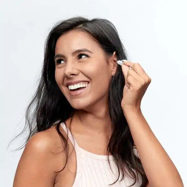 lady wearing music earplugs