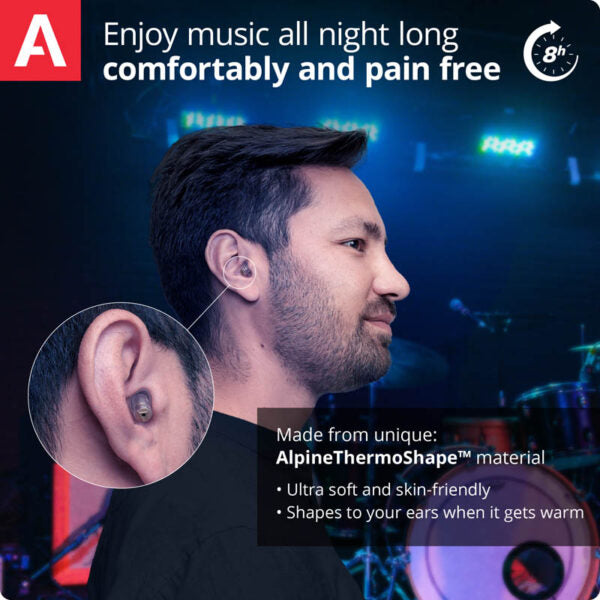 musician wearing earplugs
