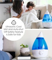 Crane Cool Mist Humidifier with built-in sound machine for improved sleep and air moisture control