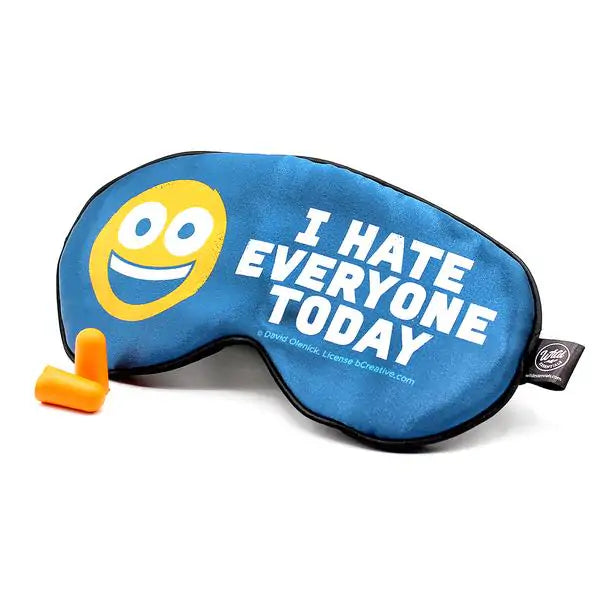 Funny Text Sleep Mask Saying HATE EVERYONE