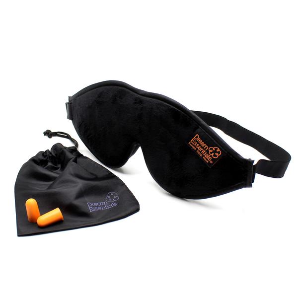 Luxury Black Escape Sleep with eye cutouts Mask with earplugs