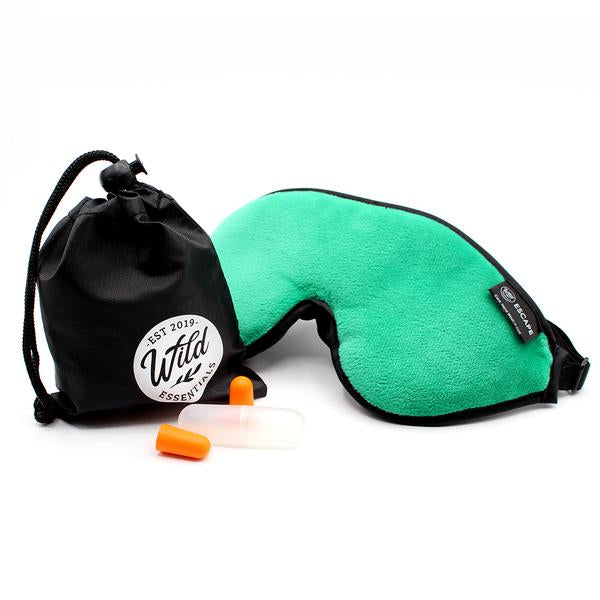 Luxury Green Escape Sleep with eye cutouts Mask with earplugs