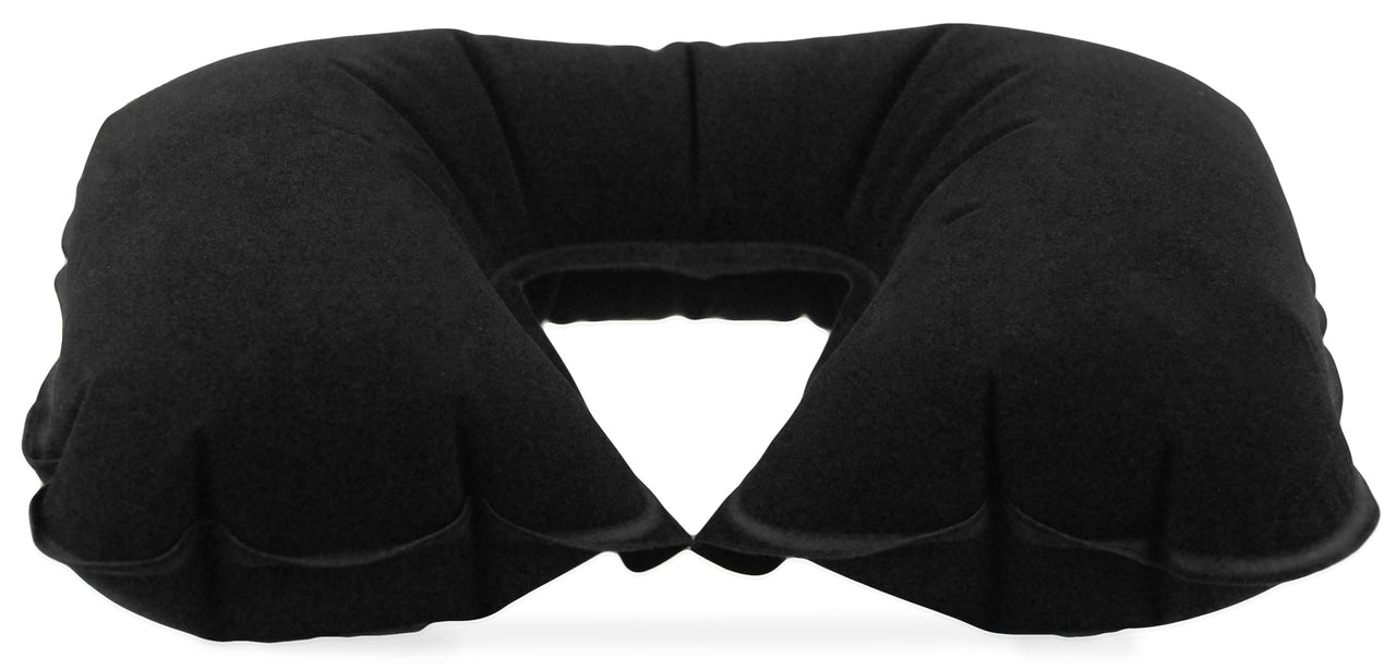 black inflatable travel pillow