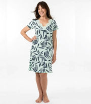 Moisture wicking short sleeve nightie from Sleep and Sound designed for cool breathable comfort and restful sleep in any season