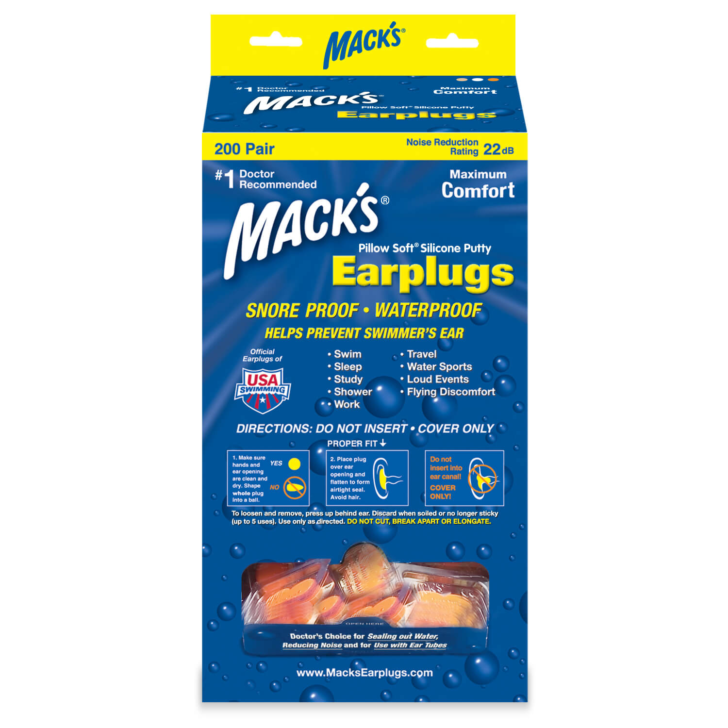Macks Earplugs | Pillowsoft Waterproof