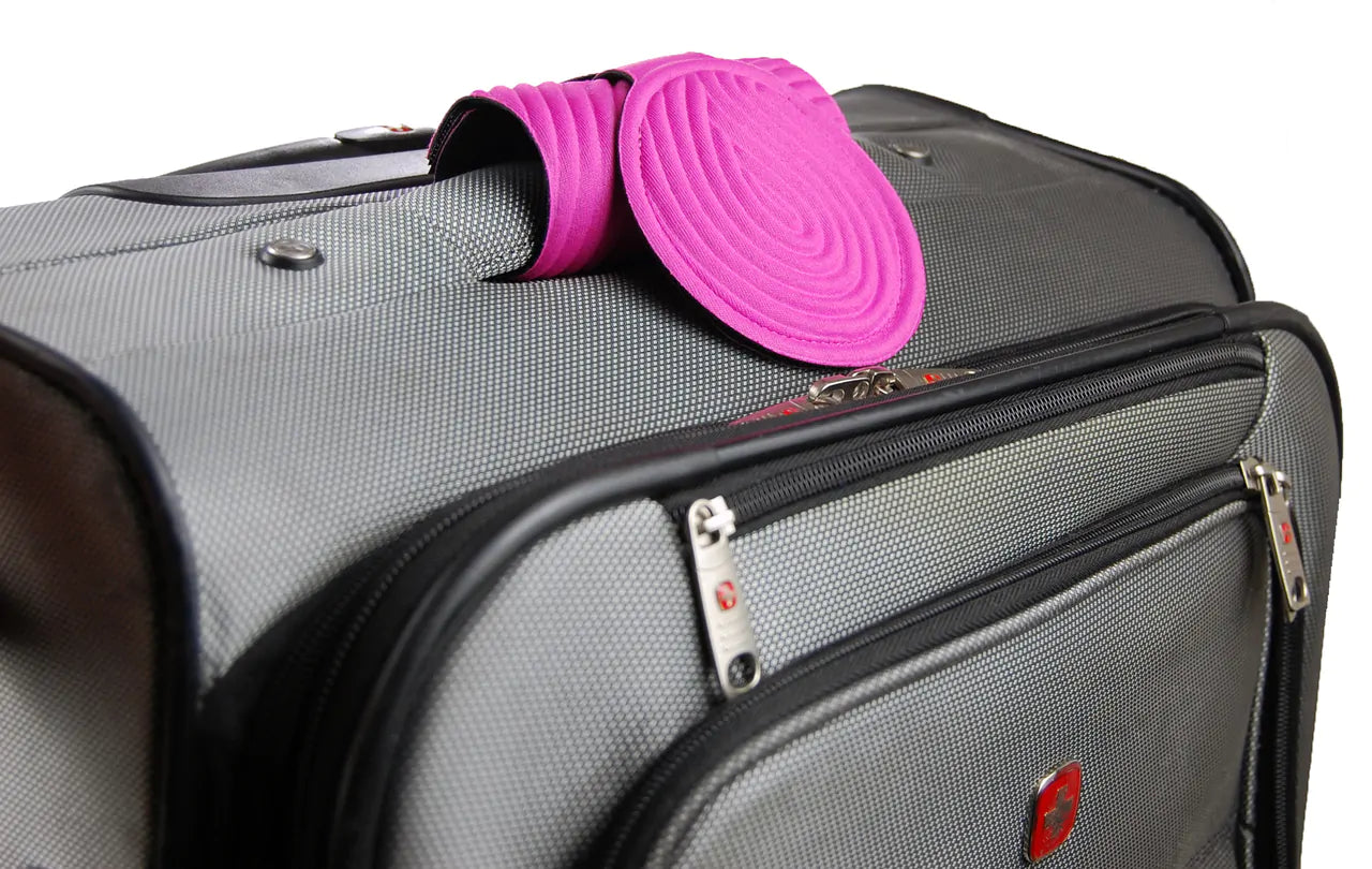 pink travel luggage tags