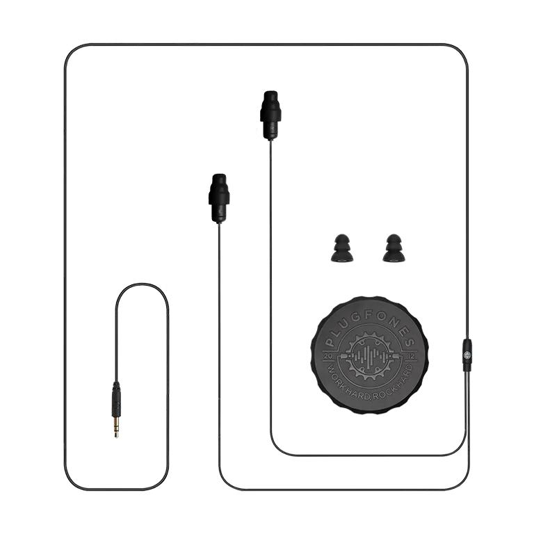 black plugfones cable