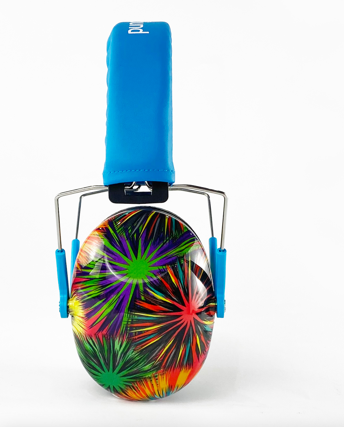 hushies kids earmuffs fireworks aqua side
