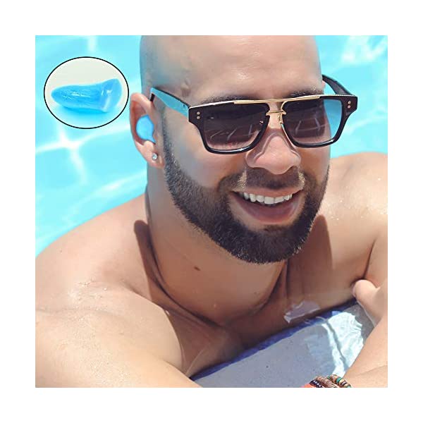 Man swimming with Ear Putty