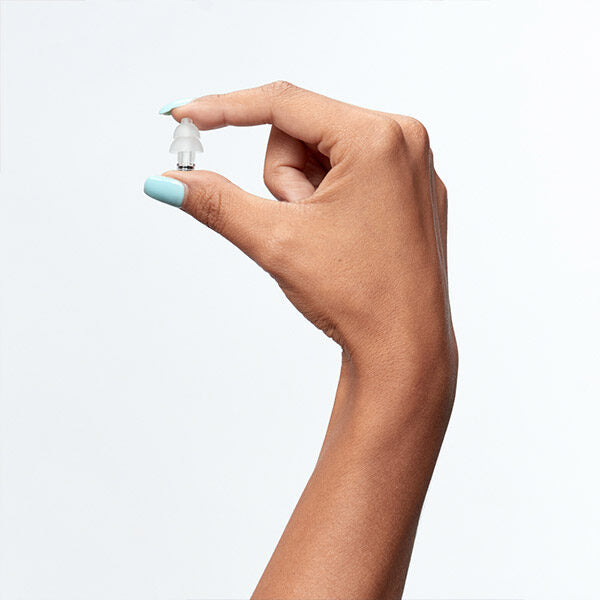 lady holding party earplugs