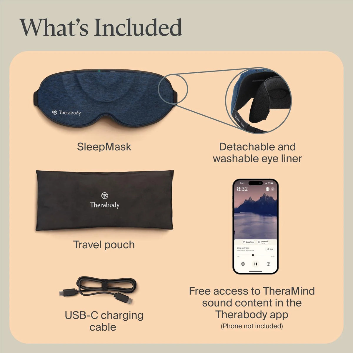 Therabody SleepMask  - Blackout Sleep Mask with Vibration