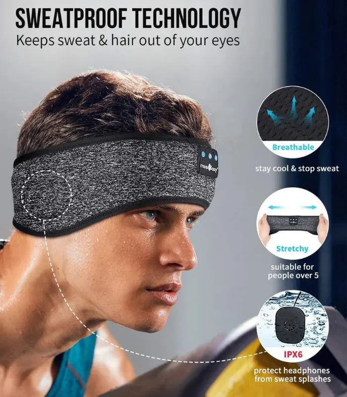 Wireless Bluetooth Headband for Sleep and Sports (4)
