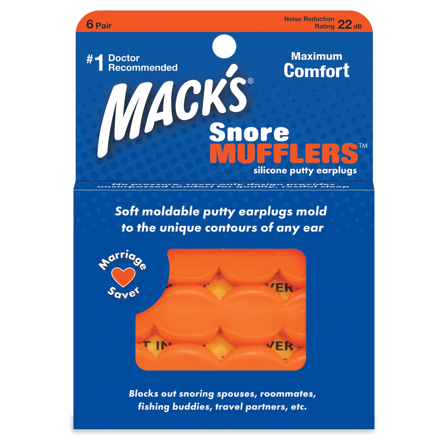 Macks Snore Mufflers Silicone Putty Earplugs