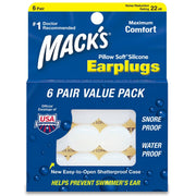 Pillow Soft Silicone Waterproof Ear Plug - Adult Value Pack 6 Pair
