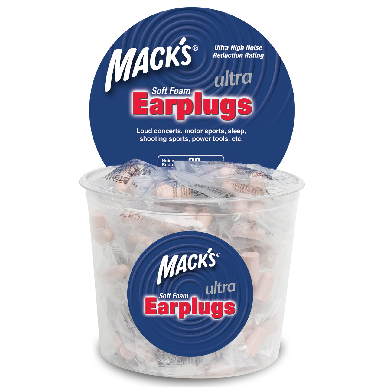 100 Pair Tub Macks Ultra Foam Earplugs