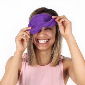 Lady Wearing Infinity Sleep Mask