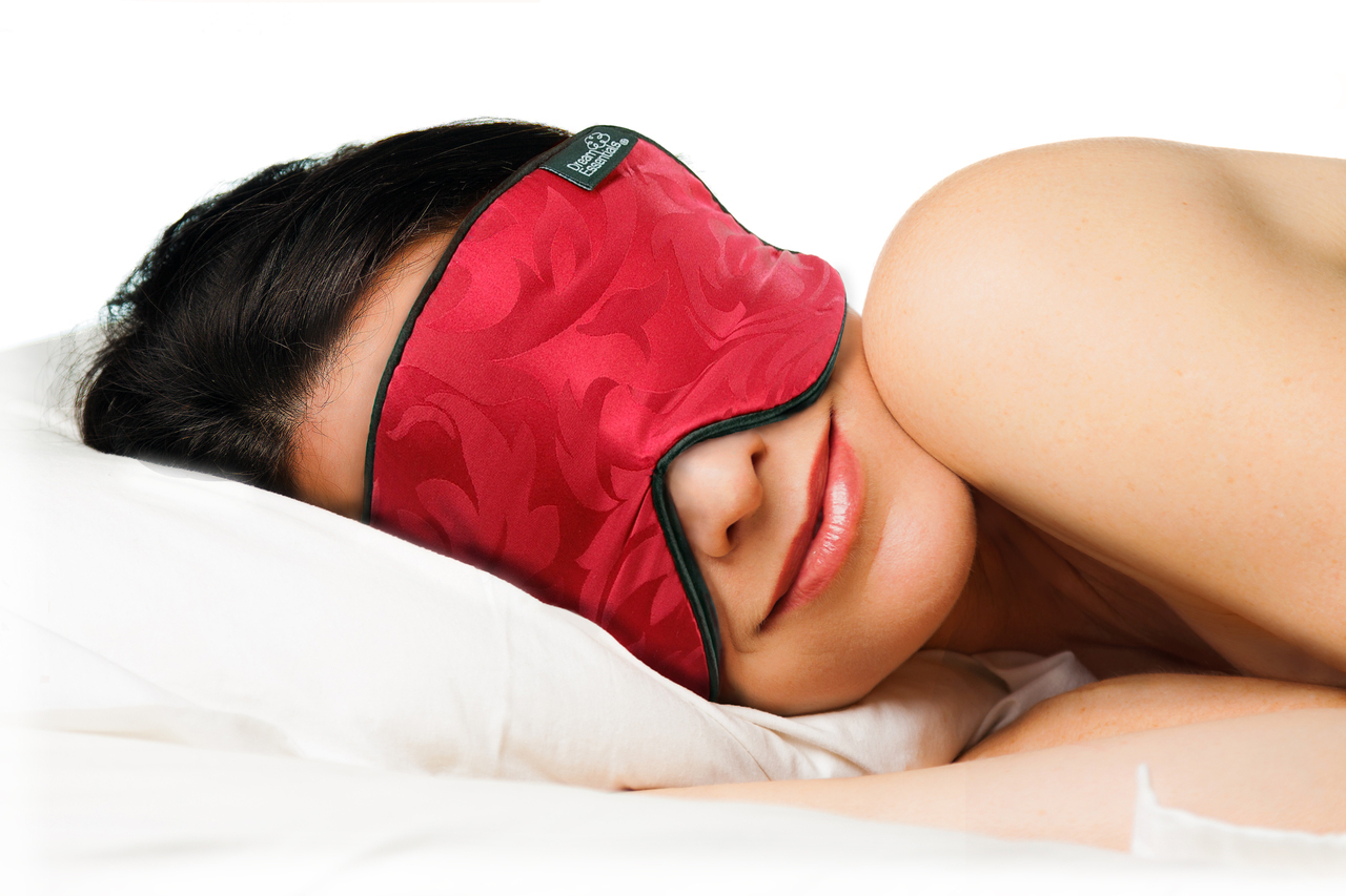 Pure Mulberry Silk Sleep Mask for Side Sleepers - Claret Jacquard