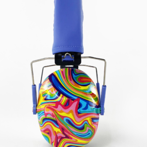 hushies kids earmuffs rainbow purple side