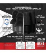 Plugfones Dynamics Hi-Fidelity Earplugs from Sleep and Sound shown with full kit including earplugs ear tips and storage case for sound clarity and protection
