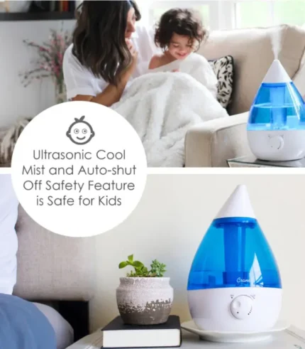 Crane Cool Mist Humidifier with built-in sound machine for improved sleep and air moisture control