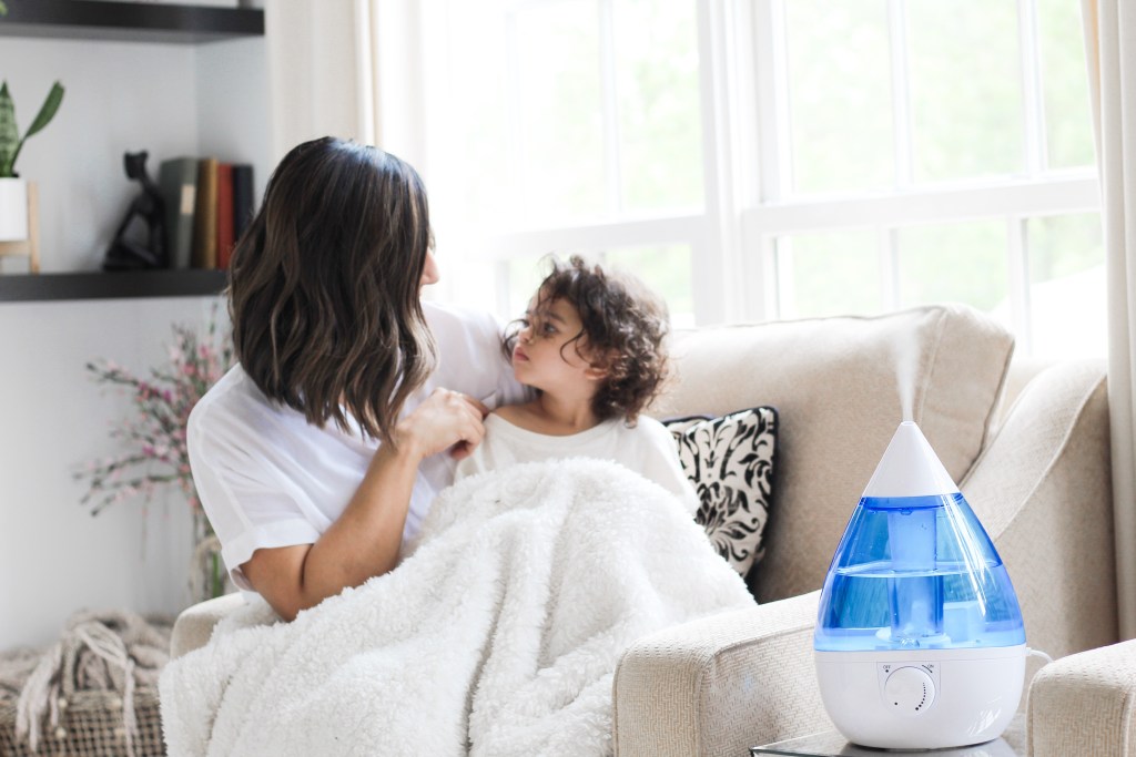 mother with crane humidifier