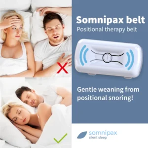 man snoring with anti snoring belt