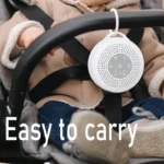 DreamWave Portable White Noise Machine on Baby Pram