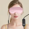 lady wearing USB Electric Heated Eye Mask Pink