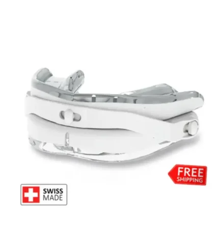 Somnofit Anti Snoring Device from Sleep and Sound shown with adjustable components designed to improve airflow and reduce nighttime snoring