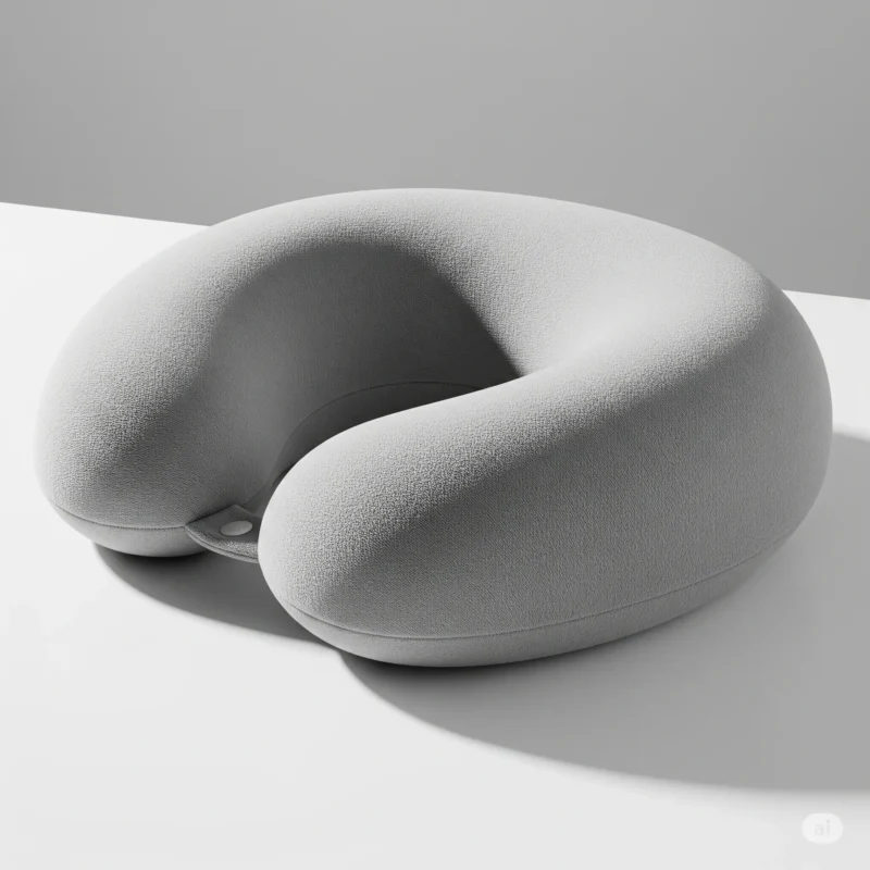 Memory foam travel pillow for comfort.