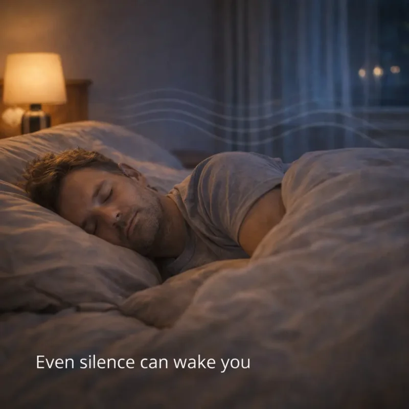 sleeping person with subtle background noise