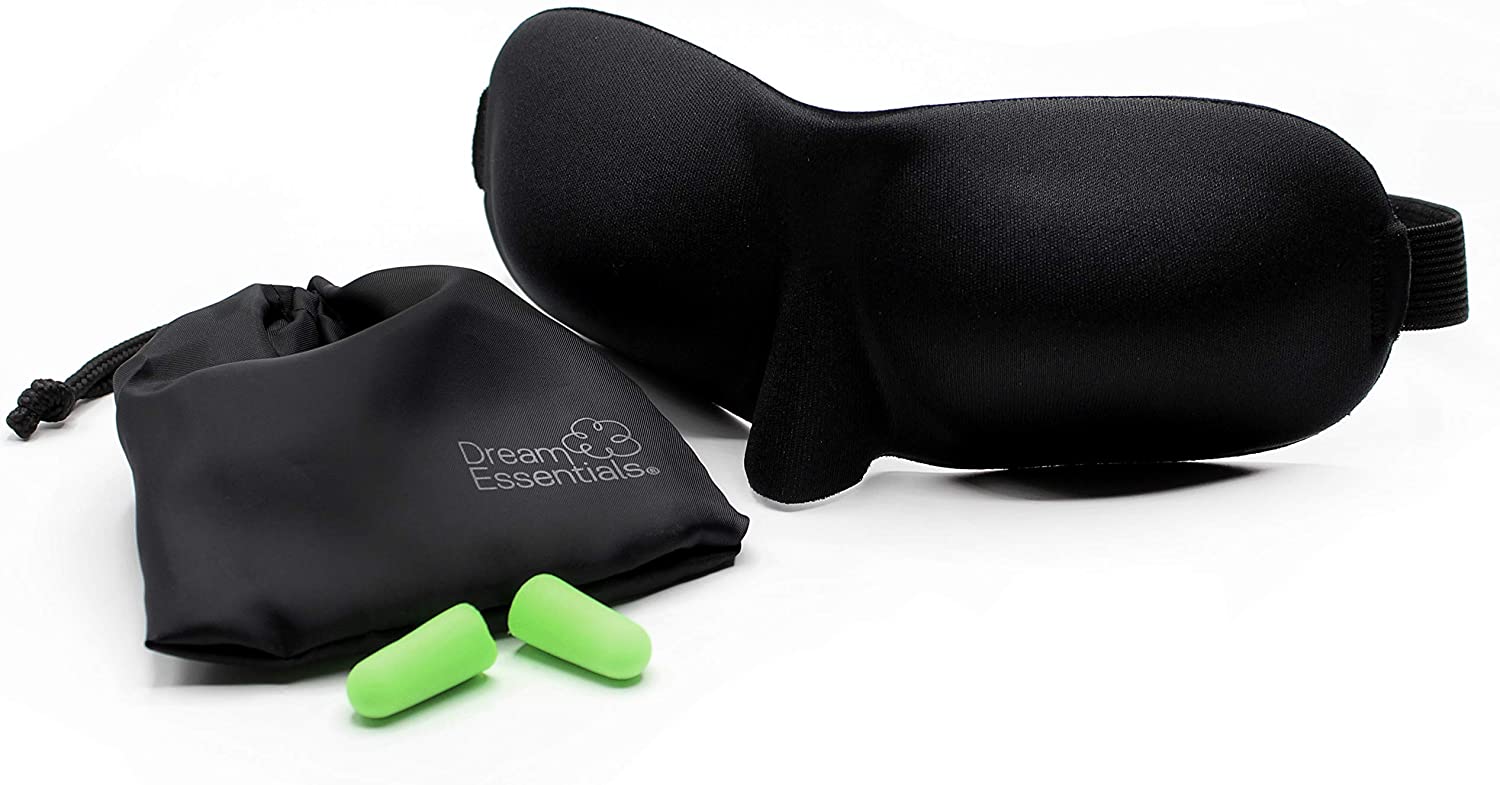 black contoured sleep mask